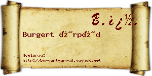 Burgert Árpád névjegykártya